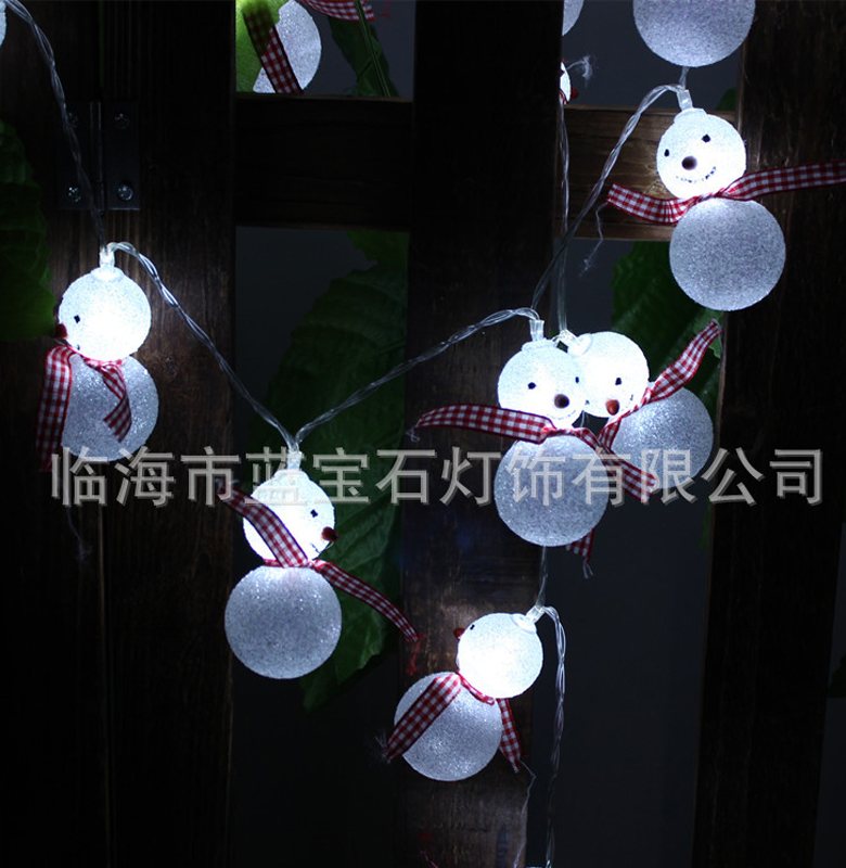 2.2M 20LED Snowman String Lights Fairy Led Christmas Light Home Garden Battery Powered Party 3V Indoor Lights